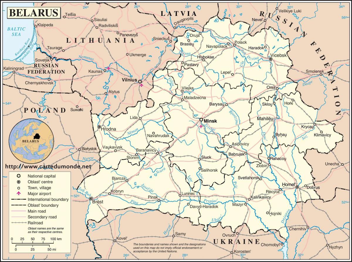 白俄罗斯国家地图